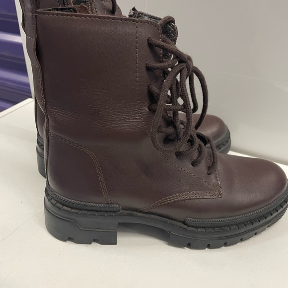 Steve Madden Shoes - Steve Madden Brown Lace‑Up Combat Boots – Women’s Leather Boots